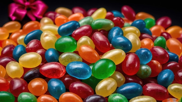 Photo colorful candies in decorative bowl