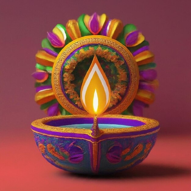 Photo a colorful candle that is lit up in a circle