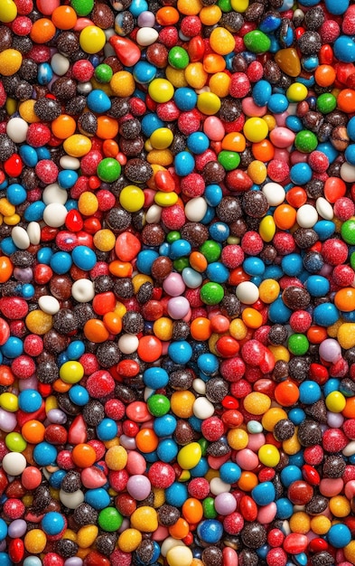 colorful candy assortment background top view filling the entire image