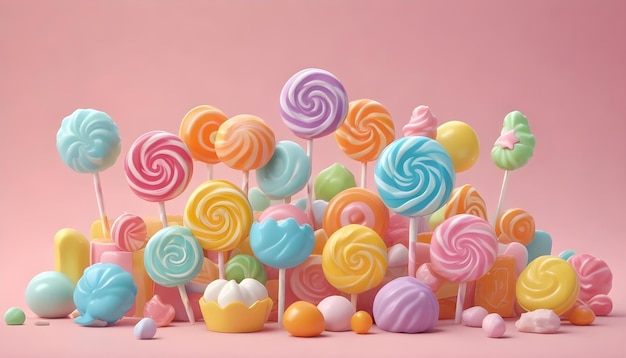 Colorful candy dreamy sweetness delicous background 6