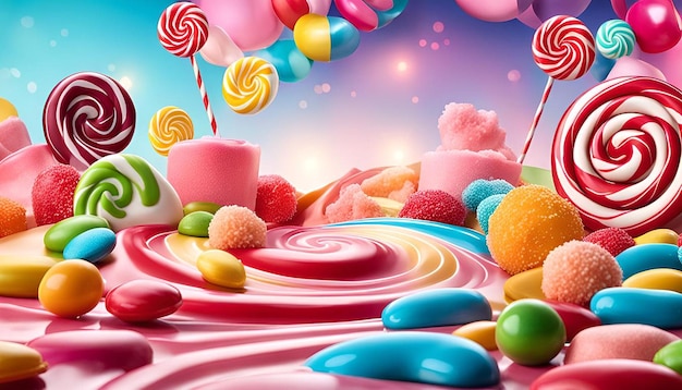 Colorful candy land background