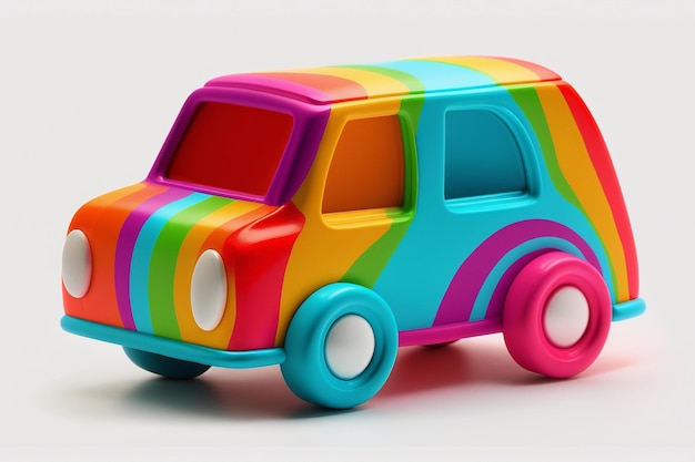 Colorful car kids toy isolated on wihte background