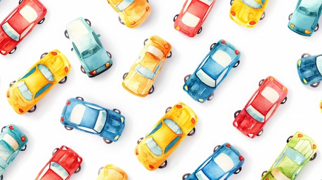 Photo colorful cars pattern background