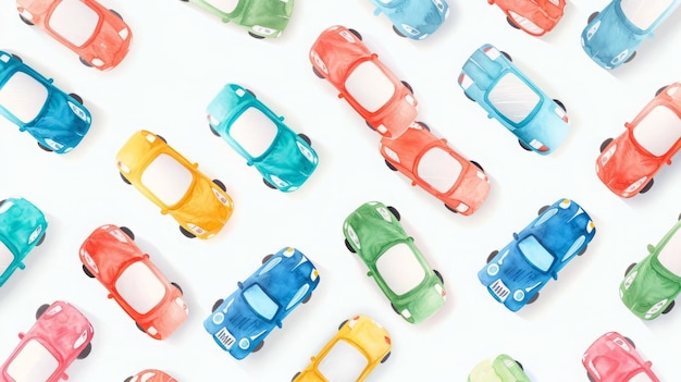 Photo colorful cars pattern