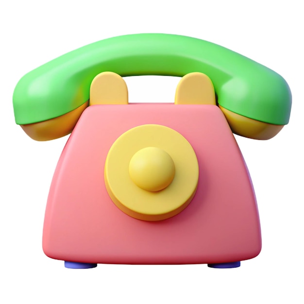 Photo colorful cartoon 3d retro phone illustration