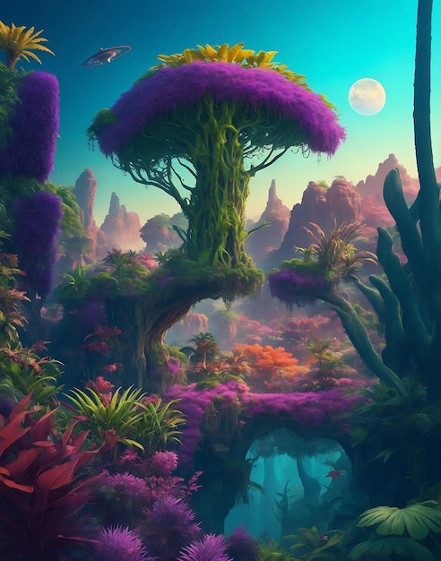 Colorful Cartoon Jungle wallpaper