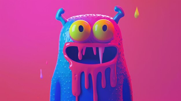 Photo colorful cartoon monsters