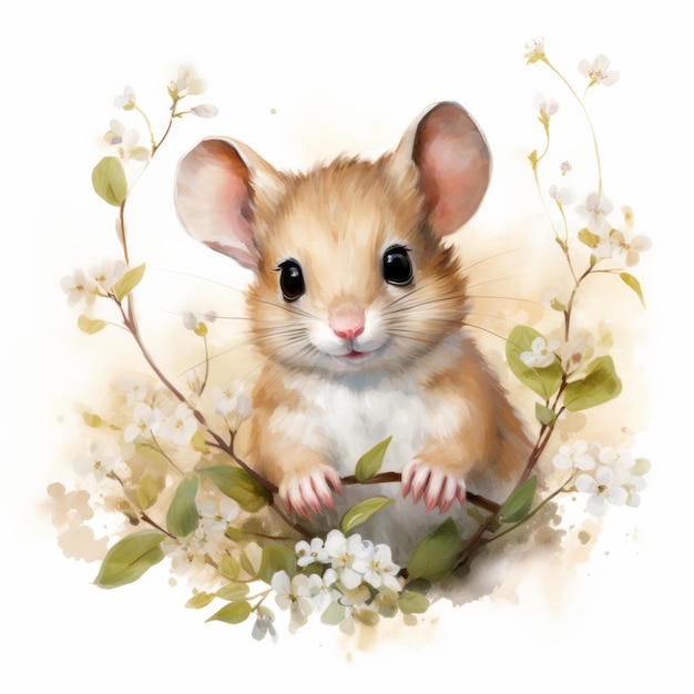 Colorful Cartoon Mouse In A Charming Forest