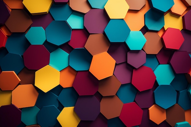 Colorful Cartoon Paper Hexagon Background