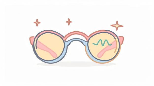 Colorful cartoon sunglasses with a sparkly background