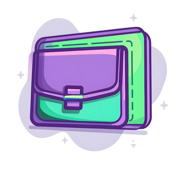 Photo colorful cartoonstyle icon of a business briefcase for modern and professional branding and