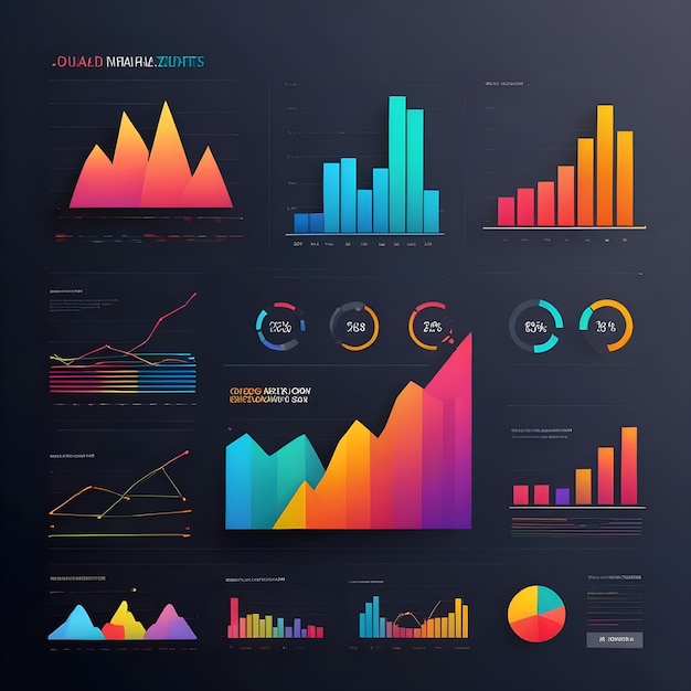 Photo a colorful chart with the word graph on it data analyzing