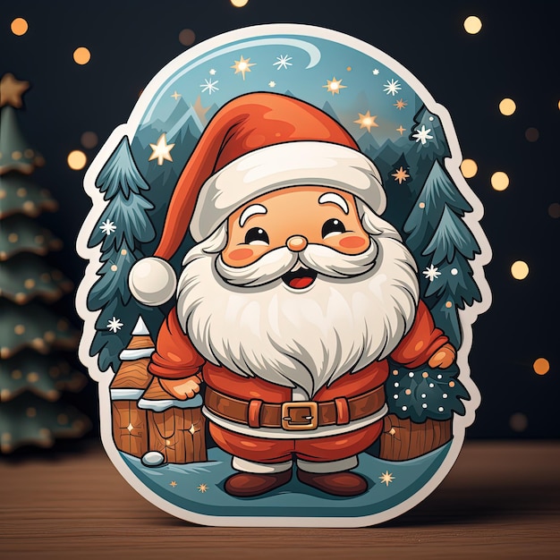 Colorful and Cheerful Festive Sticker Celebrating the Magic of Christmas