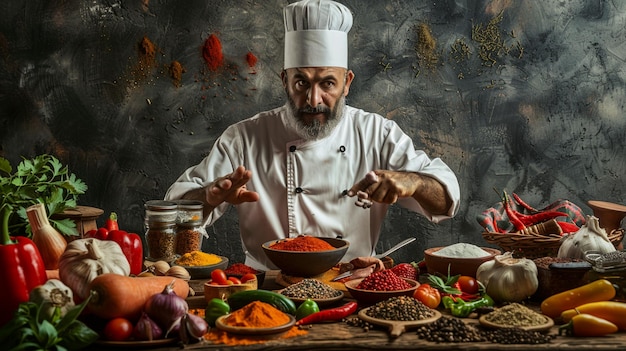 Colorful Chef Table Display Aromatic and Dynamic Culinary Scene