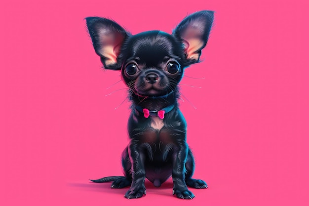 Colorful Chihuahua Dog Illustration In Graphic Comic Book Style