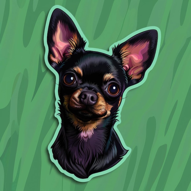 Colorful Chihuahua Dog Illustration In Graphic Comic Book Style