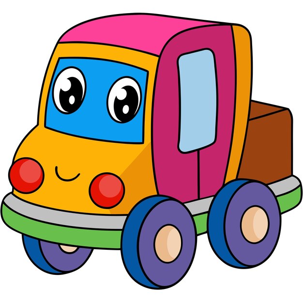 Colorful Children s Training Truck Toy Illustration Design for Printable Graphics