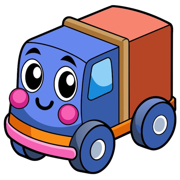 Colorful Children s Training Truck Toy Illustration Design for Printable Graphics