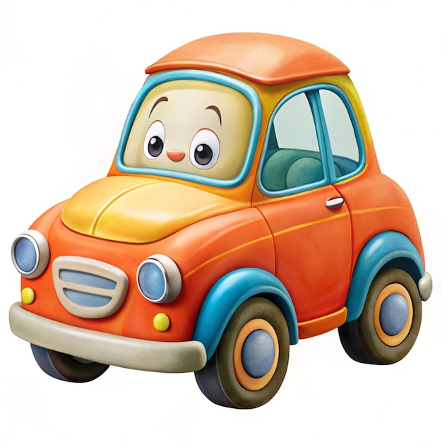 Colorful Children Training Car Toy Illustration Printable Design