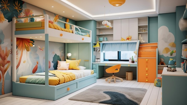 colorful childrens bedroom