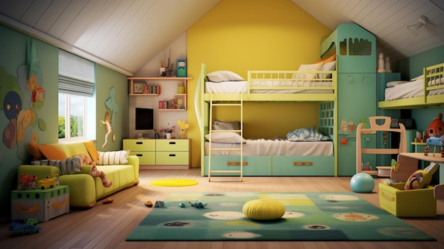 colorful childrens bedroom