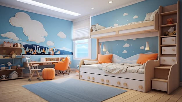 colorful childrens bedroom