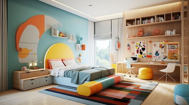 colorful childrens bedroom