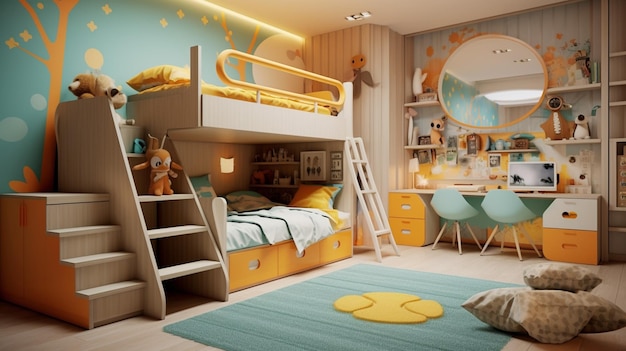 colorful childrens bedroom