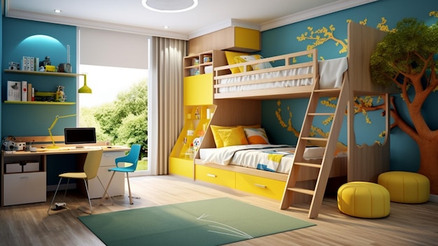 colorful childrens bedroom