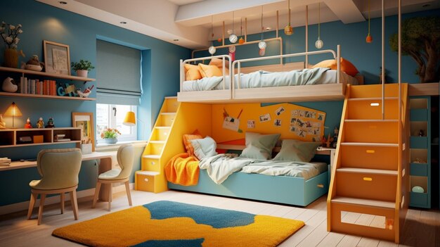 colorful childrens bedroom