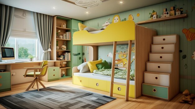 colorful childrens bedroom