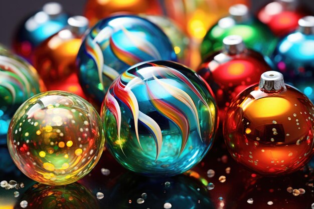 Colorful Christmas balls background