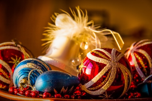 Colorful Christmas ornaments. Christmas balls.