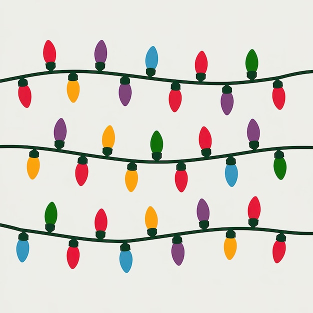 Colorful Christmas String Lights Illustration for Festive Decorations