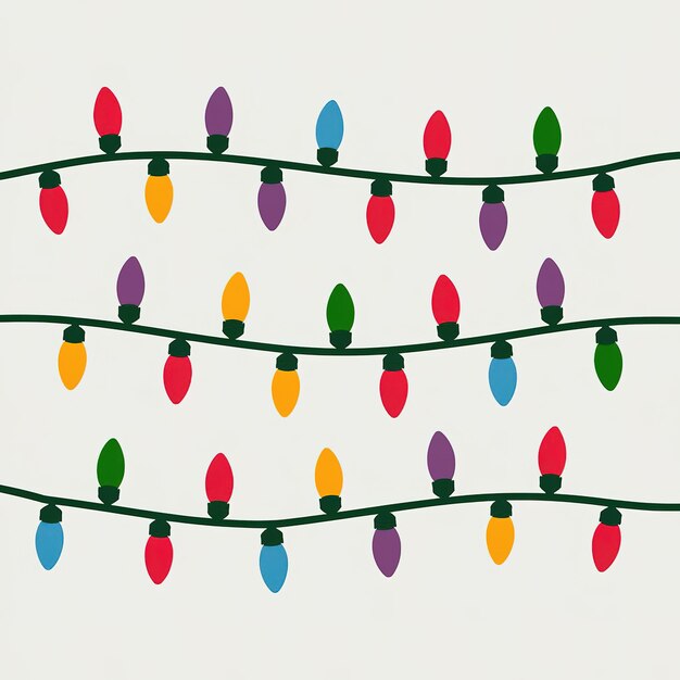 Photo colorful christmas string lights illustration for festive decorations