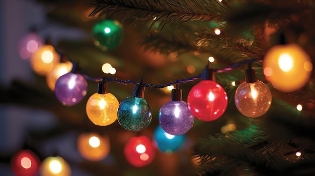 Colorful christmas string lights