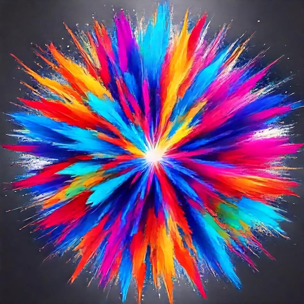 Photo a colorful circle of feathers is shown with a rainbow colored spiral