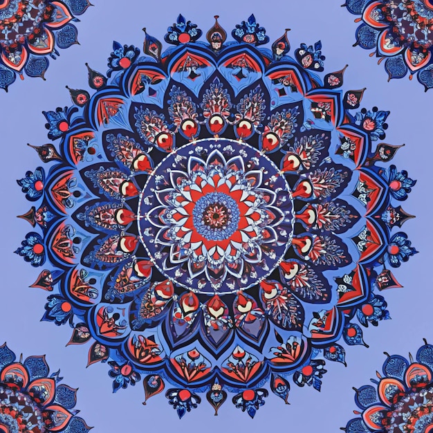 Colorful circle flower mandalas seamless pattern i Colorful circle flower mandalas ornate seamless