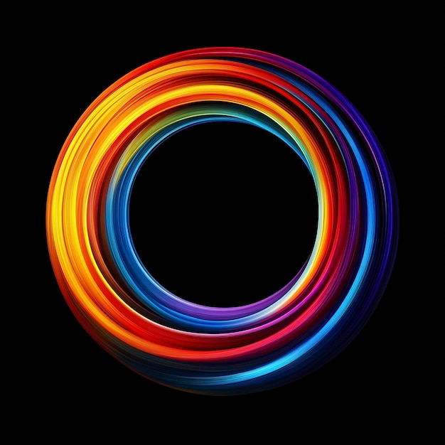 a colorful circle with a circle of light on it