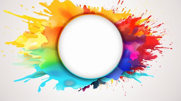 a colorful circle with a circle of paint in the middle