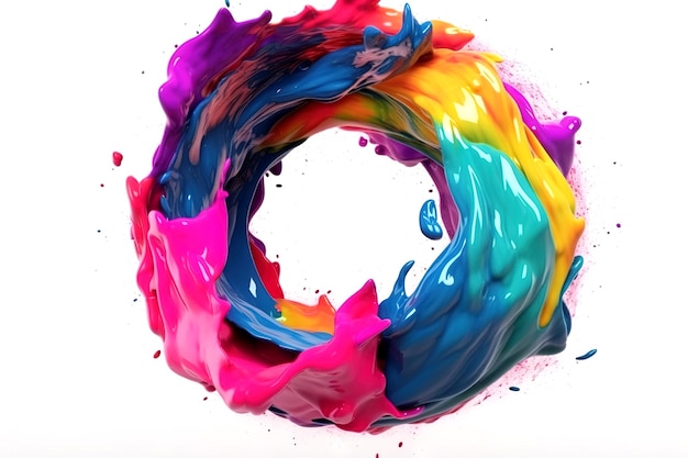 A colorful circle with the word rainbow on it