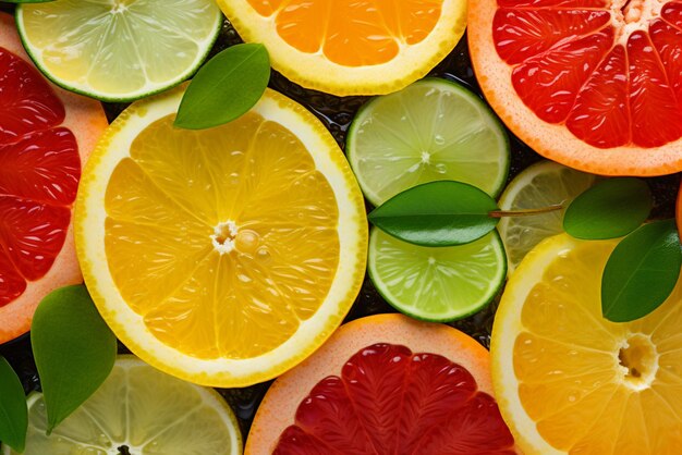 Photo colorful citrus background fruit image