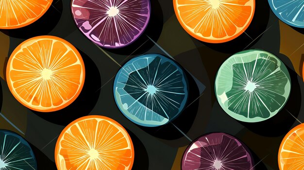 Photo colorful citrus fruit pattern