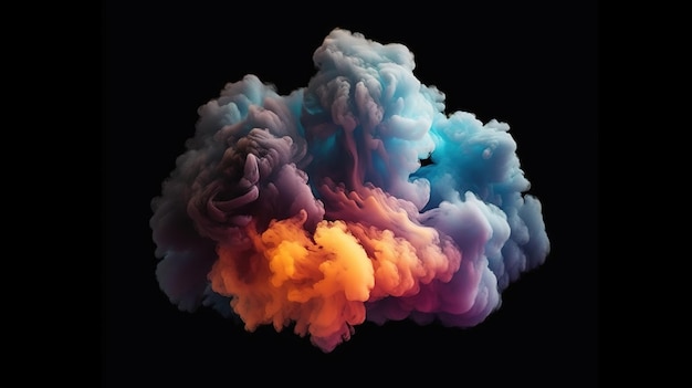 A Colorful Cloud on a Black Background Generative ai