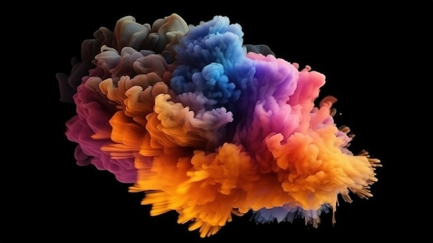 A Colorful Cloud on a Black Background Generative ai