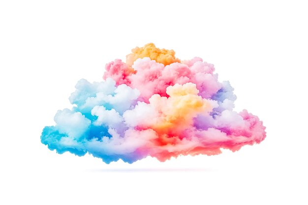 Colorful Cloud Formation Isolated on White