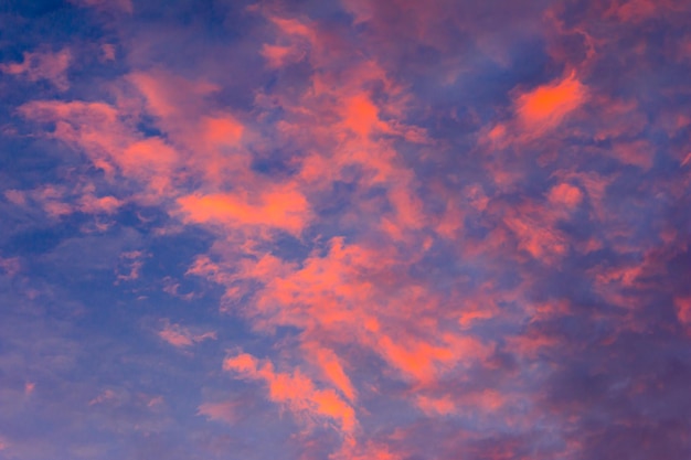 Colorful clouds on dramatic sunset skyBeautiful sky landscape at sunset