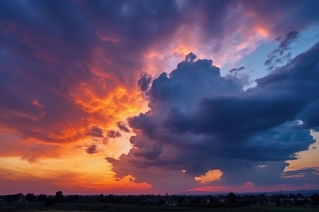 Colorful cloudy sky at sunset Gradient color Sky texture abstract nature background