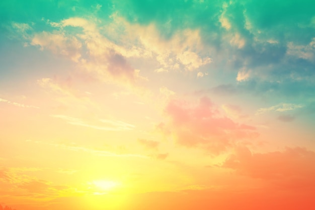 Colorful cloudy sky at sunset Gradient color Sky texture abstract nature background