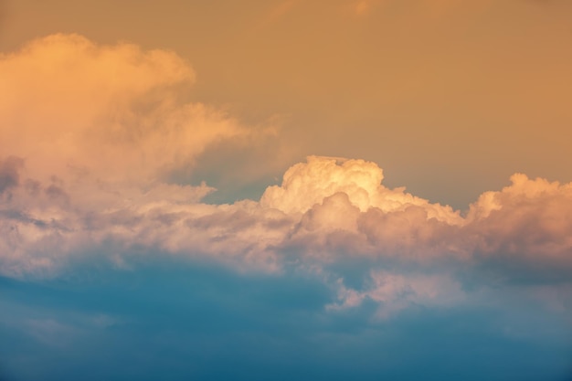 Colorful cloudy sky at sunset. Gradient color